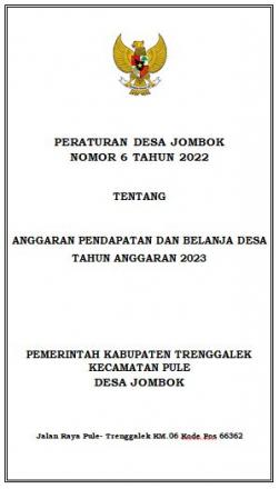 PERDES NOMOR 6 TAHUN 2022 TENTANG APBDESA JOMBOK TAHUN ANGGARAN 2023